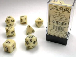 ASMODEE Opaque Ivory/Black 7-Die Set