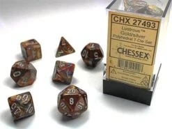 ASMODEE Lustrous® Polyhedral Gold/silver 7-Die Set